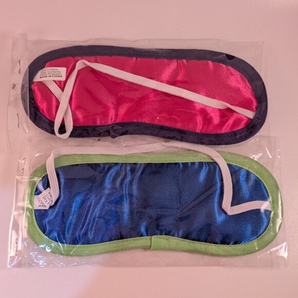 2 Satin Christmas Sleep Masks Naughty & Nice Colorful Cute Holiday Gift Set - Picture 2 of 3